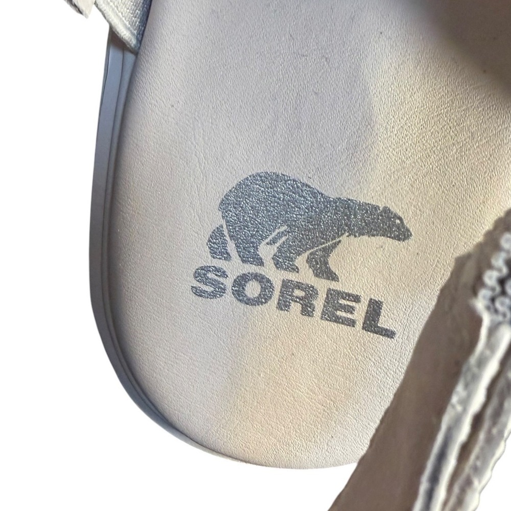 Sorel Beige Cameron Flatform Sandal Leather Suede Women's Size 7 - Picture 5 of 10